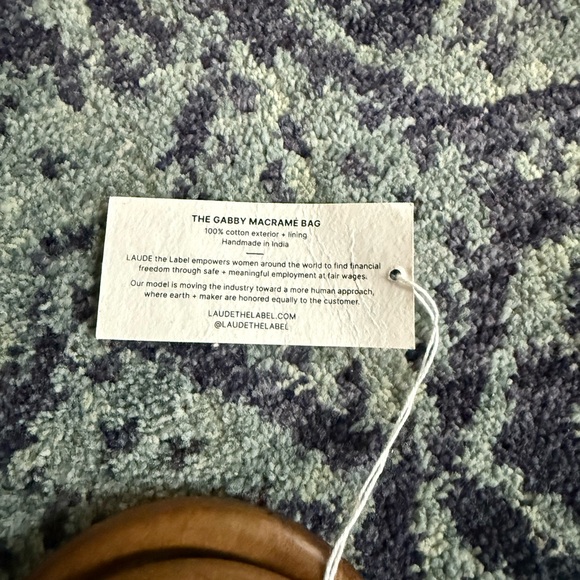 New With Tags Black and White Macrame Boho Curateur X Laude the Label Mini Bag - Picture 8 of 10